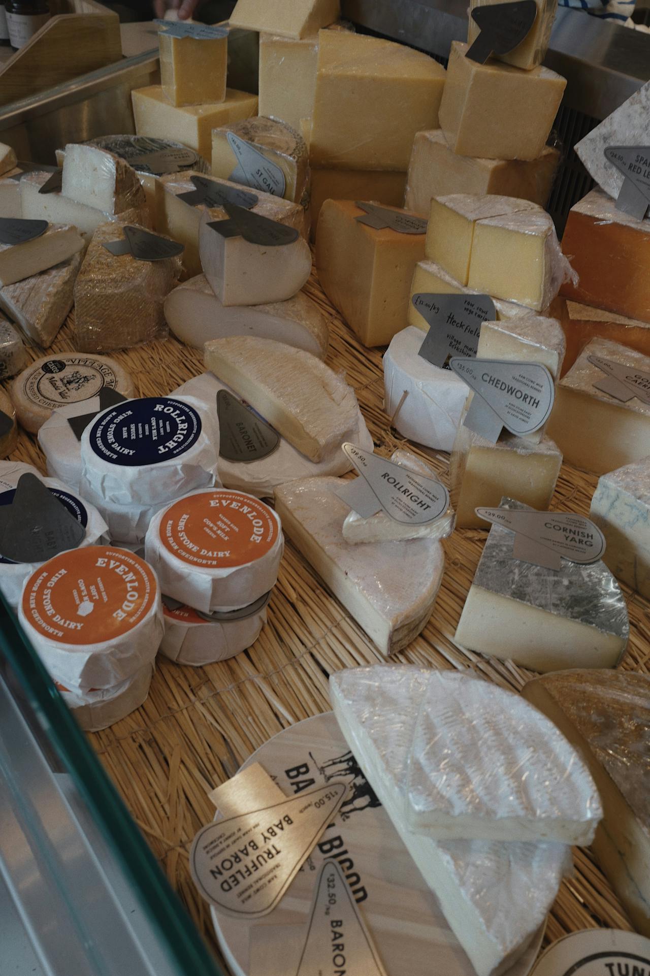 Our artisan cheese range on display